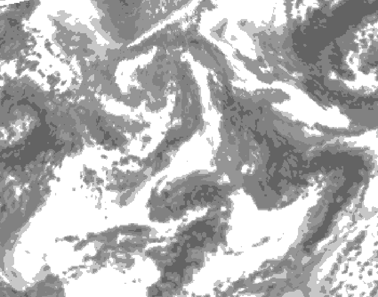 GDPS total cloud 054 hour forecast chart for Canada based on 2025/04/21 1200Z data