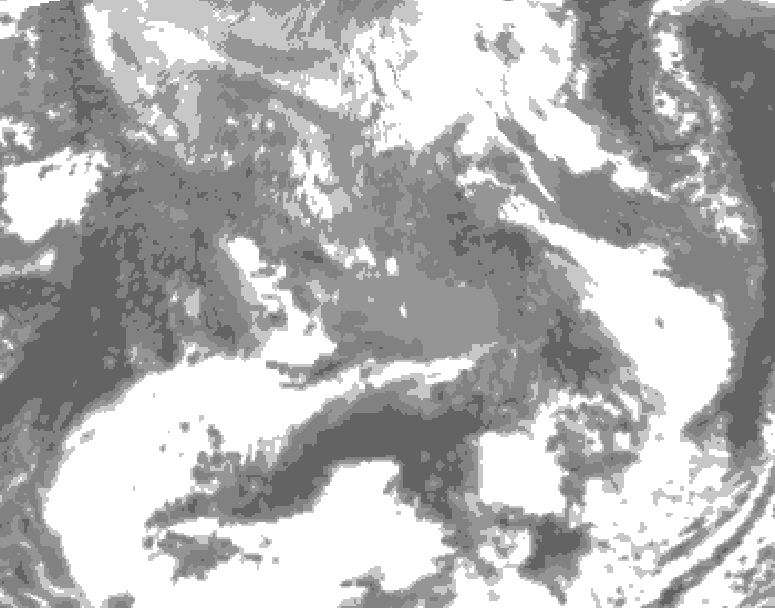 GDPS total cloud 198 hour forecast chart for Canada based on 2025/04/21 1200Z data