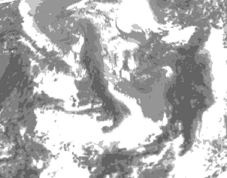 GDPS total cloud 240 hour forecast chart for Canada based on 2025/04/21 1200Z data