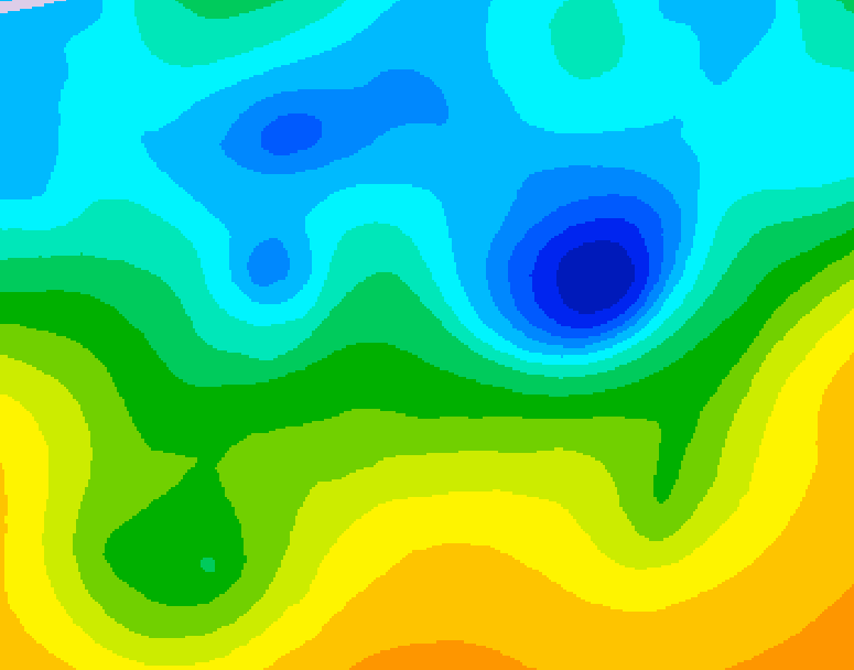 GDPS 500 millibar geopotential height 138 hour forecast chart for Canada based on 2025/04/22 0000Z data