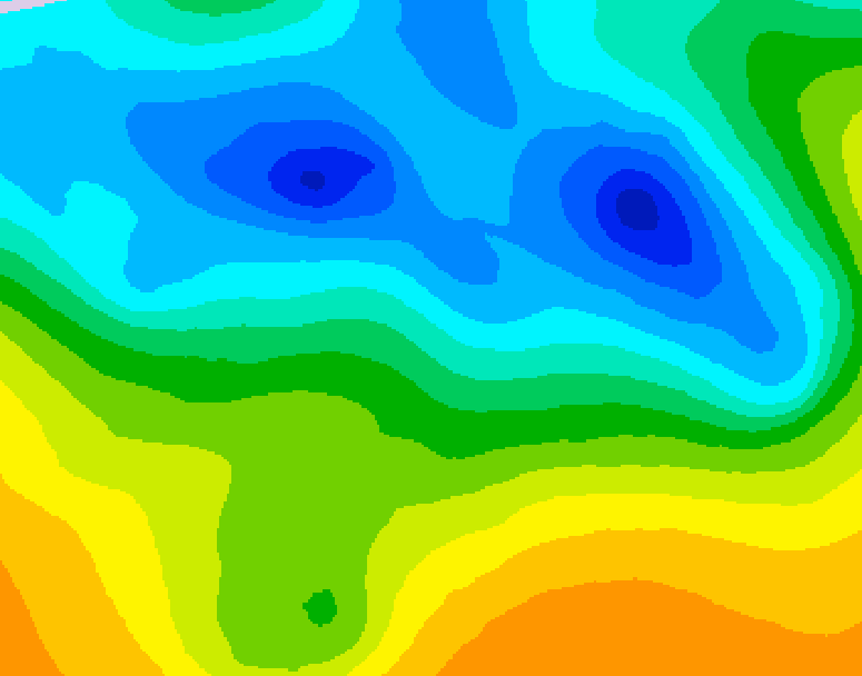 GDPS 500 millibar geopotential height 186 hour forecast chart for Canada based on 2025/04/22 0000Z data