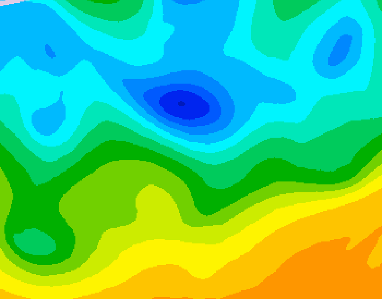 GDPS 500 millibar geopotential height 078 hour forecast chart for Canada based on 2025/04/22 1200Z data