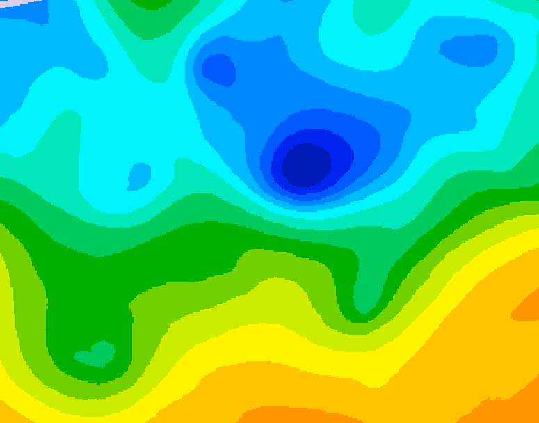GDPS 500 millibar geopotential height 102 hour forecast chart for Canada based on 2025/04/22 1200Z data
