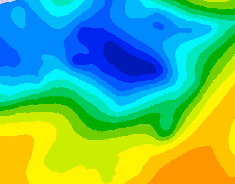 GDPS 500 millibar geopotential height 216 hour forecast chart for Canada based on 2025/04/22 1200Z data