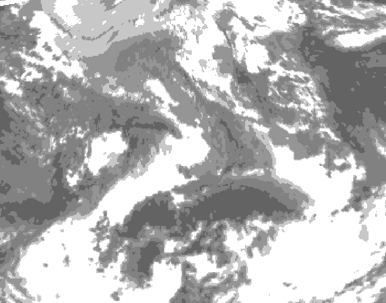 GDPS total cloud 186 hour forecast chart for Canada based on 2025/04/22 0000Z data