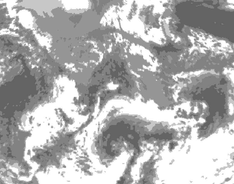 GDPS total cloud 216 hour forecast chart for Canada based on 2025/04/22 0000Z data