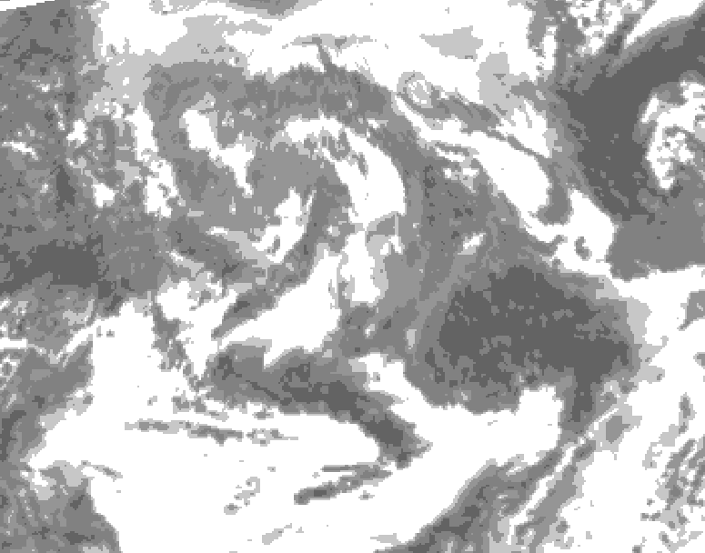 GDPS total cloud 006 hour forecast chart for Canada based on 2025/04/22 1200Z data