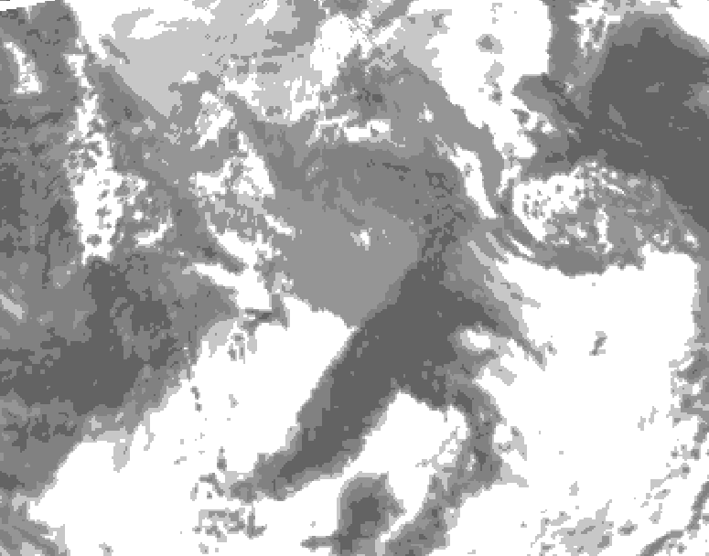 GDPS total cloud 174 hour forecast chart for Canada based on 2025/04/22 1200Z data