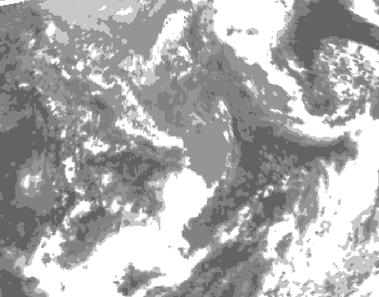 GDPS total cloud 192 hour forecast chart for Canada based on 2025/04/22 1200Z data