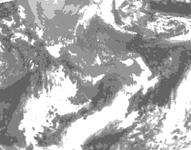 GDPS total cloud 216 hour forecast chart for Canada based on 2025/04/22 1200Z data