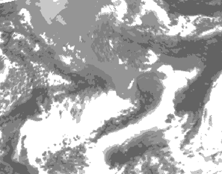 GDPS total cloud 228 hour forecast chart for Canada based on 2025/04/22 1200Z data