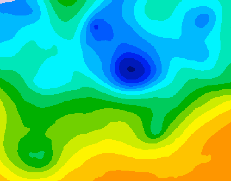 GDPS 500 millibar geopotential height 090 hour forecast chart for Canada based on 2025/04/23 0000Z data