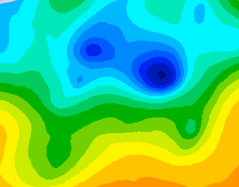 GDPS 500 millibar geopotential height 114 hour forecast chart for Canada based on 2025/04/23 0000Z data