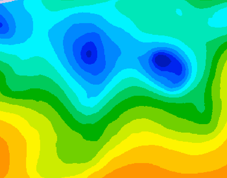GDPS 500 millibar geopotential height 138 hour forecast chart for Canada based on 2025/04/23 0000Z data