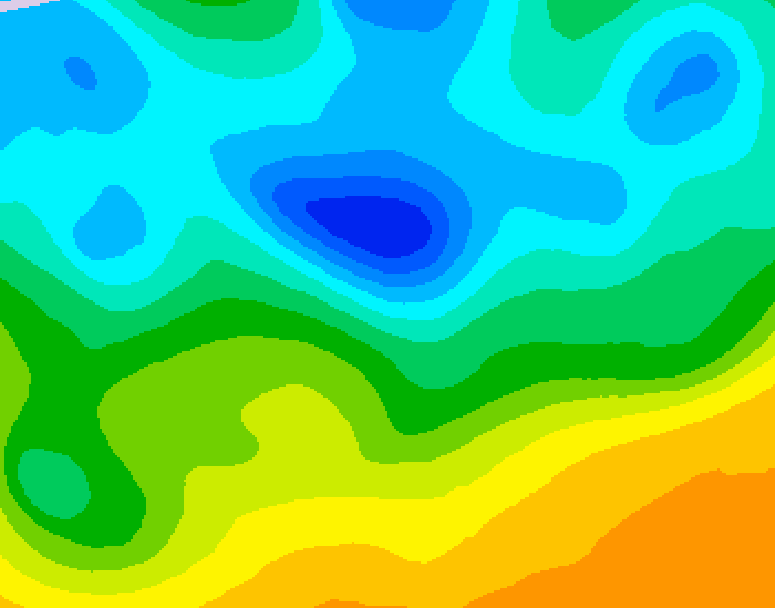 GDPS 500 millibar geopotential height 054 hour forecast chart for Canada based on 2025/04/23 1200Z data