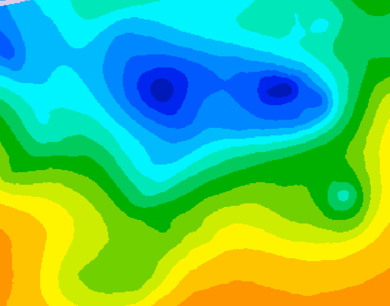 GDPS 500 millibar geopotential height 126 hour forecast chart for Canada based on 2025/04/23 1200Z data