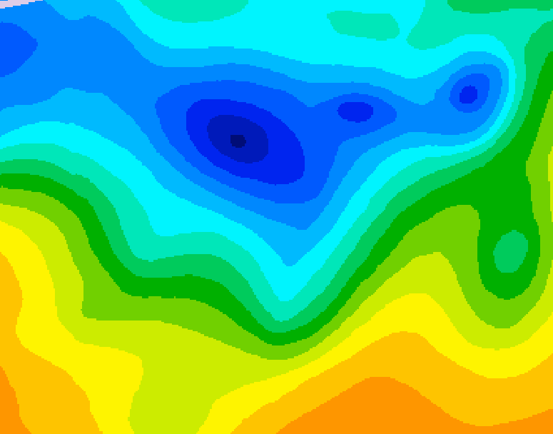GDPS 500 millibar geopotential height 150 hour forecast chart for Canada based on 2025/04/23 1200Z data