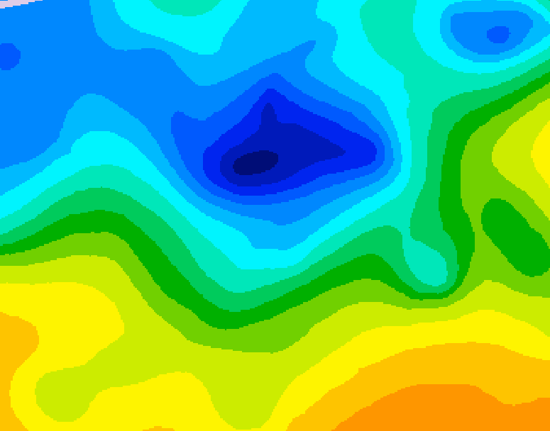 GDPS 500 millibar geopotential height 180 hour forecast chart for Canada based on 2025/04/23 1200Z data