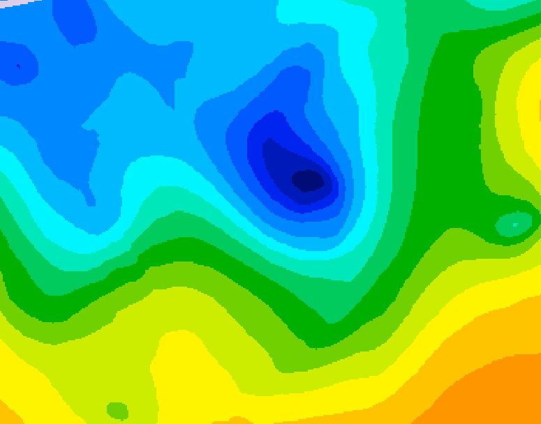 GDPS 500 millibar geopotential height 216 hour forecast chart for Canada based on 2025/04/23 1200Z data