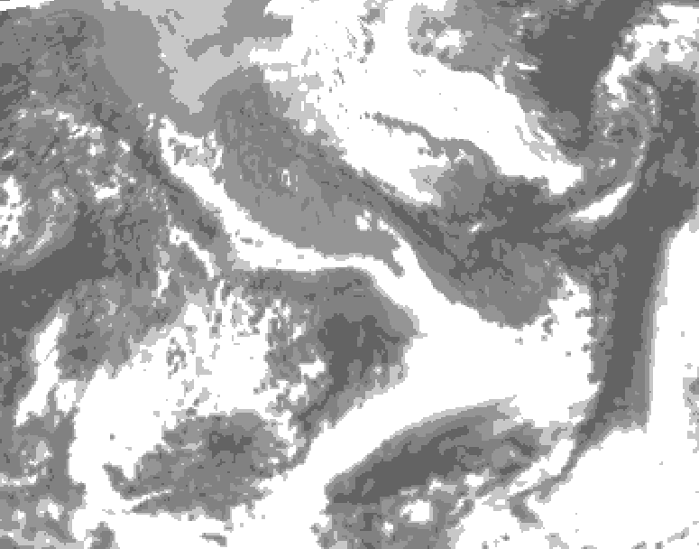 GDPS total cloud 192 hour forecast chart for Canada based on 2025/04/23 0000Z data