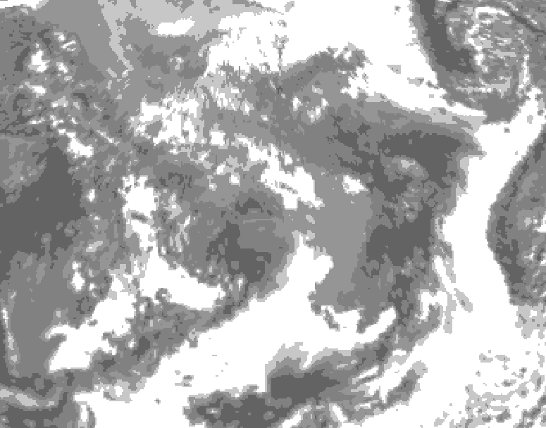 GDPS total cloud 168 hour forecast chart for Canada based on 2025/04/23 1200Z data