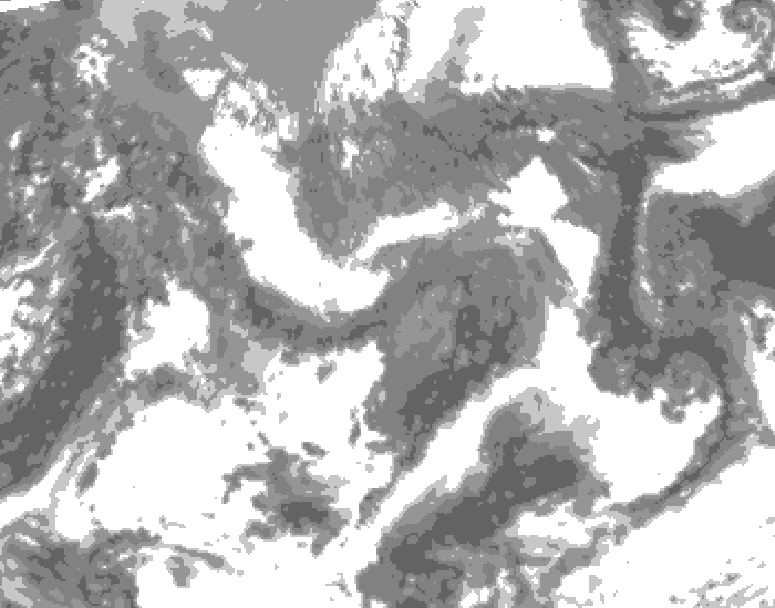 GDPS total cloud 192 hour forecast chart for Canada based on 2025/04/23 1200Z data
