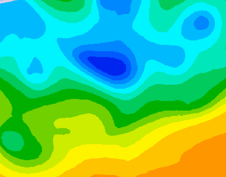 GDPS 500 millibar geopotential height 042 hour forecast chart for Canada based on 2025/04/24 0000Z data