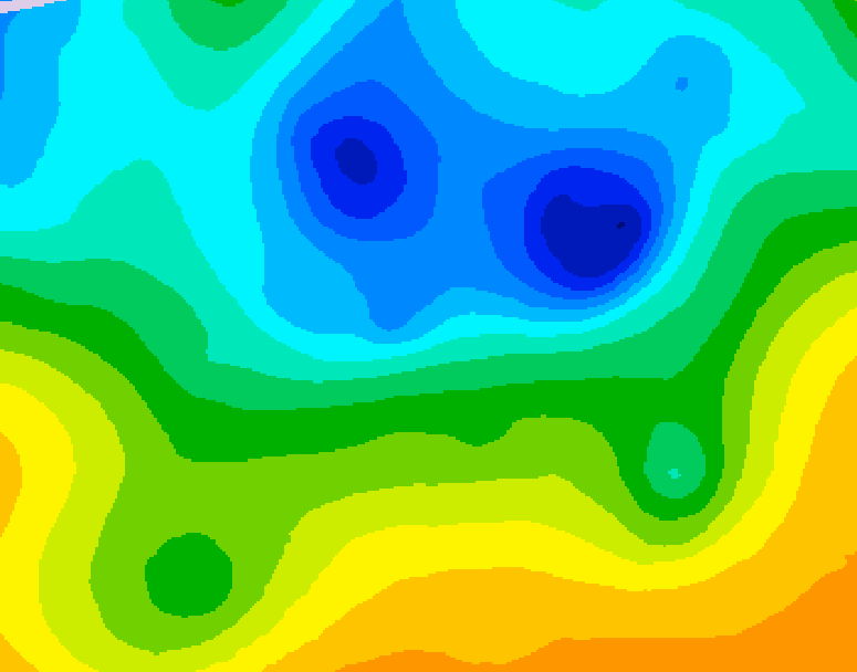 GDPS 500 millibar geopotential height 090 hour forecast chart for Canada based on 2025/04/24 0000Z data