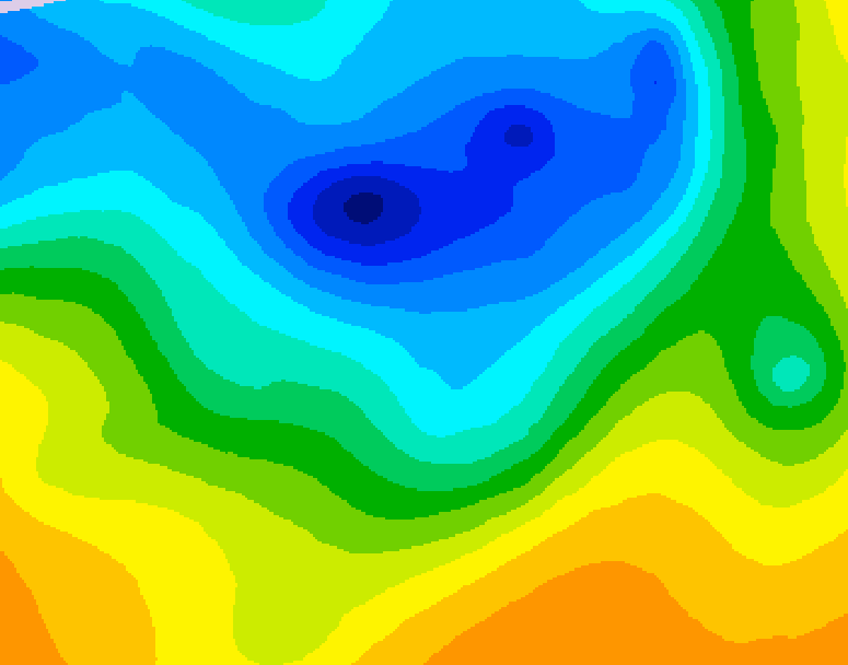 GDPS 500 millibar geopotential height 138 hour forecast chart for Canada based on 2025/04/24 0000Z data
