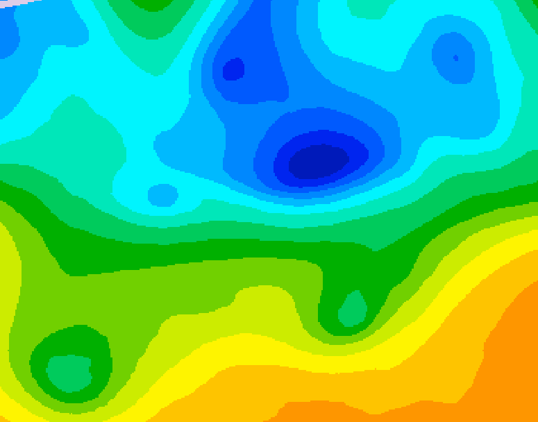 GDPS 500 millibar geopotential height 054 hour forecast chart for Canada based on 2025/04/24 1200Z data