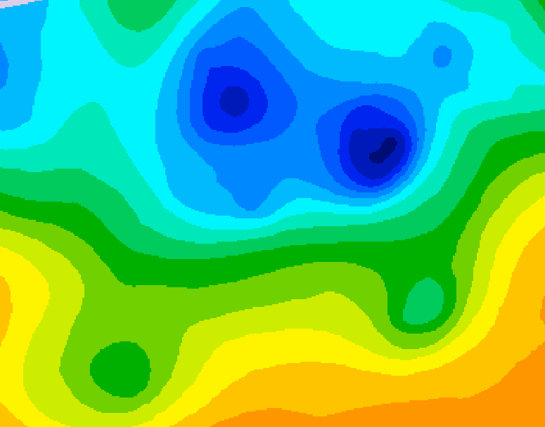 GDPS 500 millibar geopotential height 078 hour forecast chart for Canada based on 2025/04/24 1200Z data