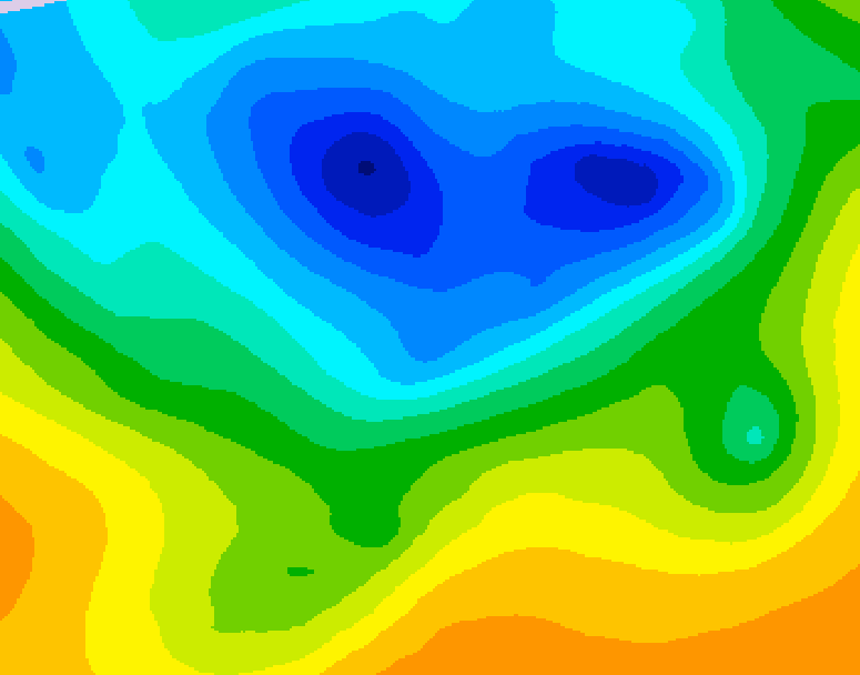 GDPS 500 millibar geopotential height 102 hour forecast chart for Canada based on 2025/04/24 1200Z data