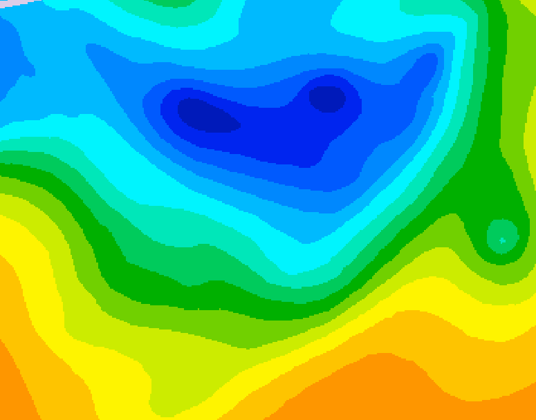 GDPS 500 millibar geopotential height 126 hour forecast chart for Canada based on 2025/04/24 1200Z data