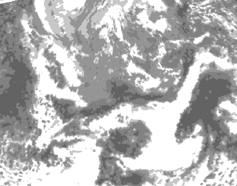 GDPS total cloud 090 hour forecast chart for Canada based on 2025/04/24 0000Z data