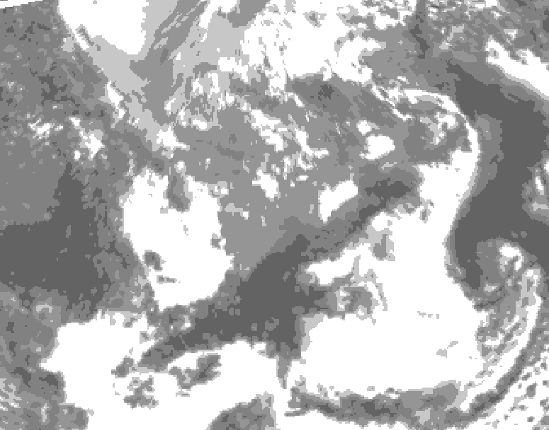 GDPS total cloud 114 hour forecast chart for Canada based on 2025/04/24 0000Z data