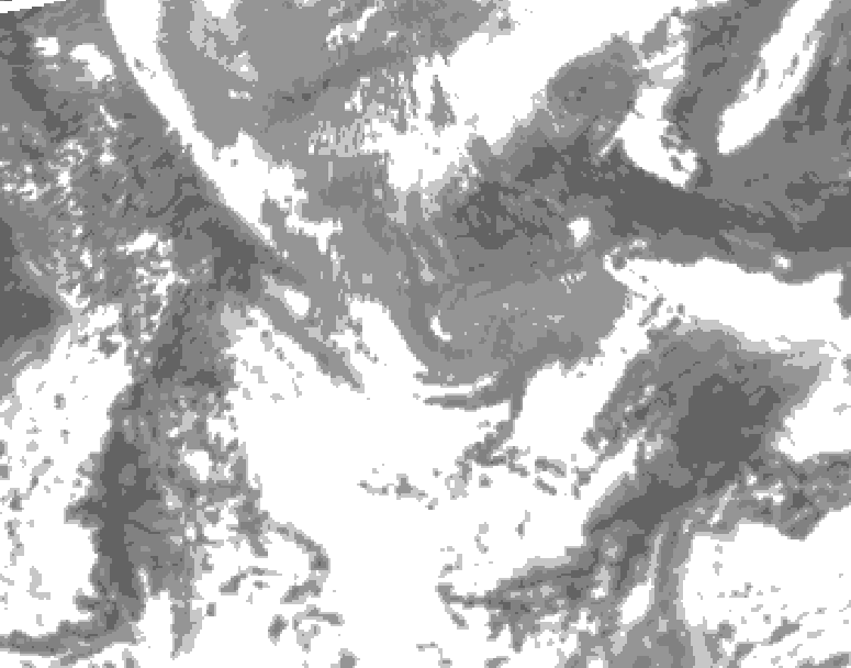 GDPS total cloud 216 hour forecast chart for Canada based on 2025/04/24 0000Z data