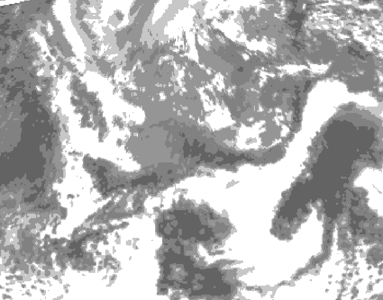 GDPS total cloud 078 hour forecast chart for Canada based on 2025/04/24 1200Z data