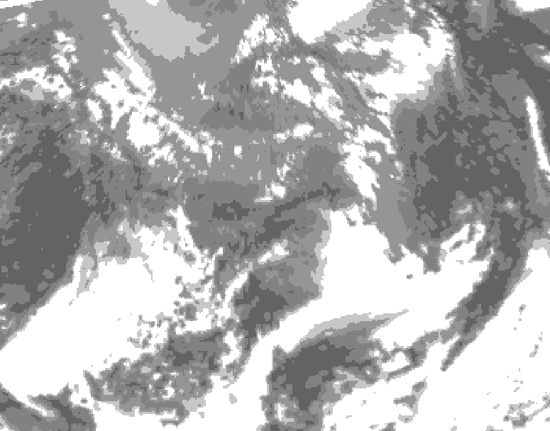 GDPS total cloud 156 hour forecast chart for Canada based on 2025/04/24 1200Z data