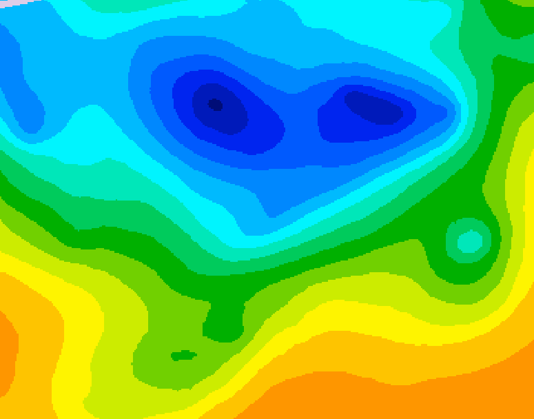 GDPS 500 millibar geopotential height 090 hour forecast chart for Canada based on 2025/04/25 0000Z data