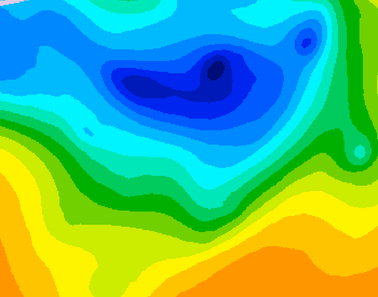 GDPS 500 millibar geopotential height 114 hour forecast chart for Canada based on 2025/04/25 0000Z data