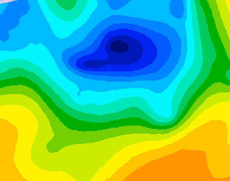 GDPS 500 millibar geopotential height 132 hour forecast chart for Canada based on 2025/04/25 0000Z data