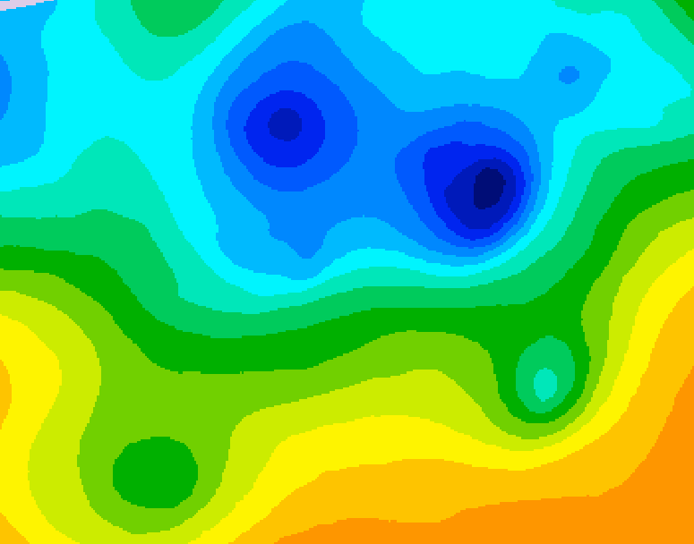 GDPS 500 millibar geopotential height 054 hour forecast chart for Canada based on 2025/04/25 1200Z data