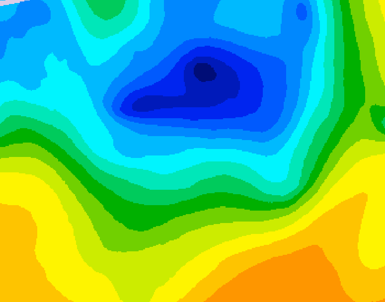GDPS 500 millibar geopotential height 120 hour forecast chart for Canada based on 2025/04/25 1200Z data