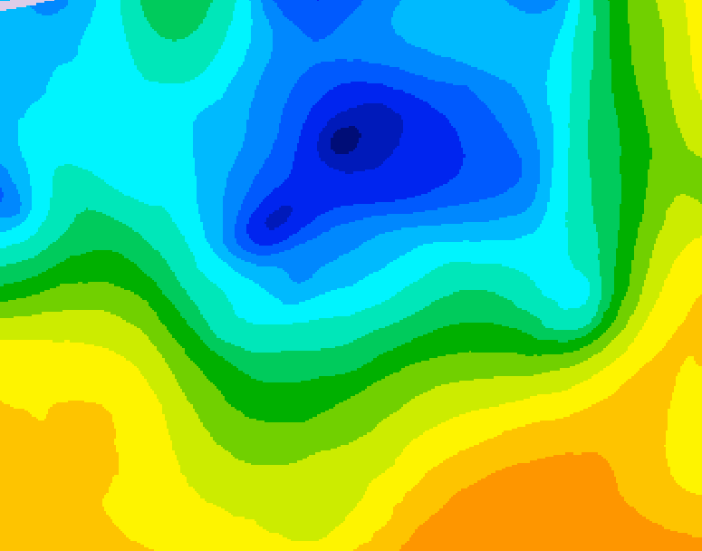 GDPS 500 millibar geopotential height 132 hour forecast chart for Canada based on 2025/04/25 1200Z data