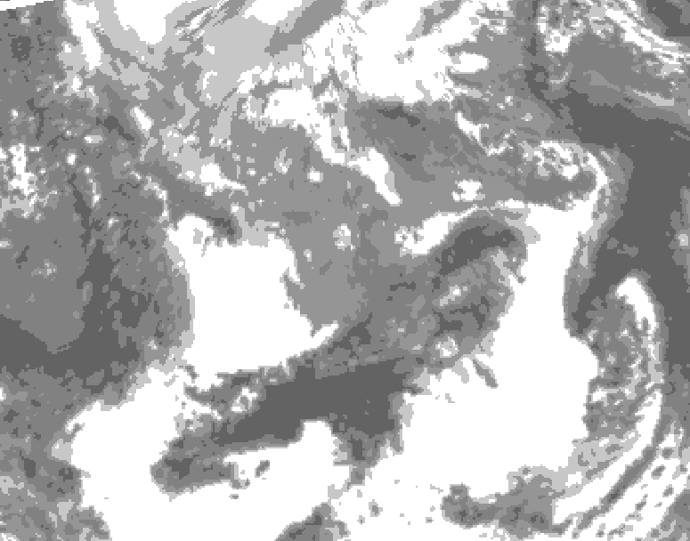 GDPS total cloud 090 hour forecast chart for Canada based on 2025/04/25 0000Z data