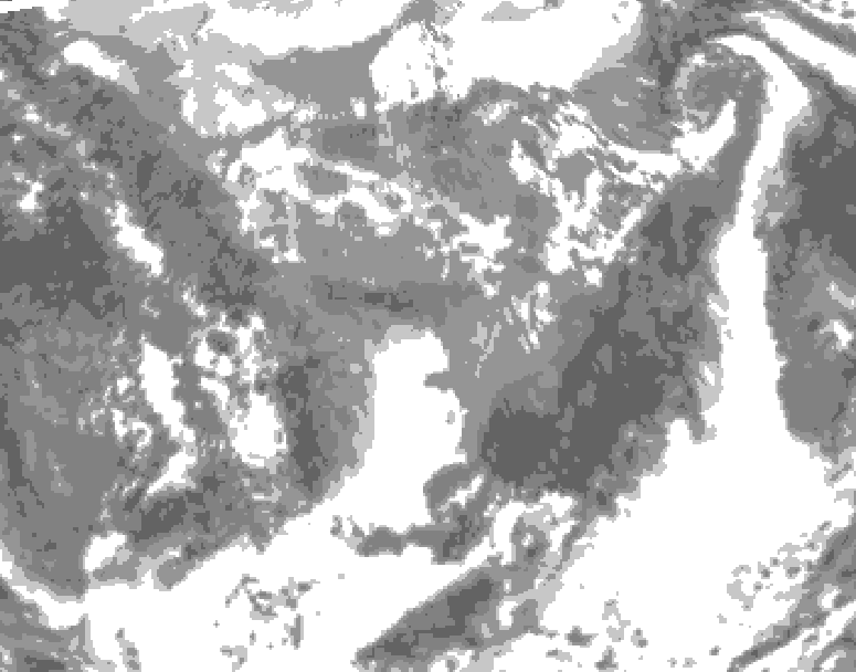 GDPS total cloud 114 hour forecast chart for Canada based on 2025/04/25 0000Z data