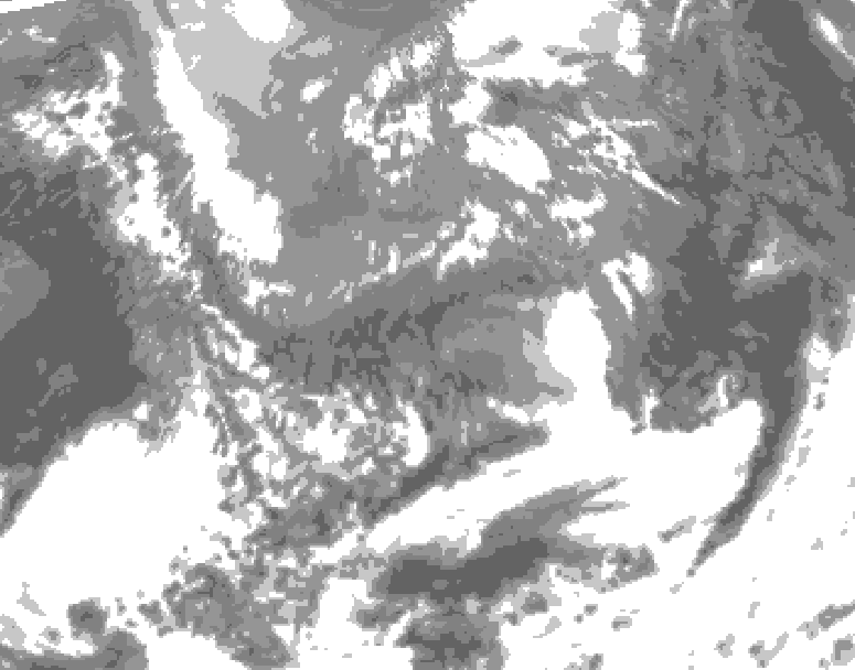 GDPS total cloud 144 hour forecast chart for Canada based on 2025/04/25 0000Z data
