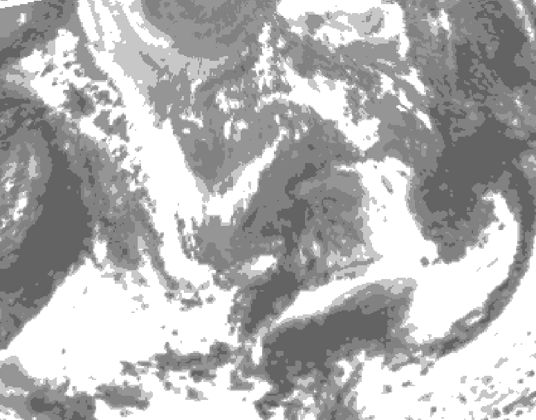 GDPS total cloud 156 hour forecast chart for Canada based on 2025/04/25 0000Z data