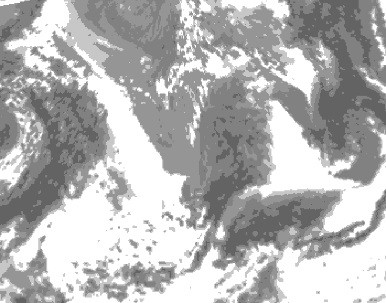 GDPS total cloud 168 hour forecast chart for Canada based on 2025/04/25 0000Z data