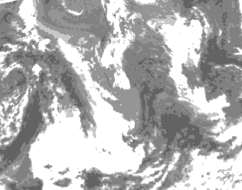 GDPS total cloud 180 hour forecast chart for Canada based on 2025/04/25 0000Z data